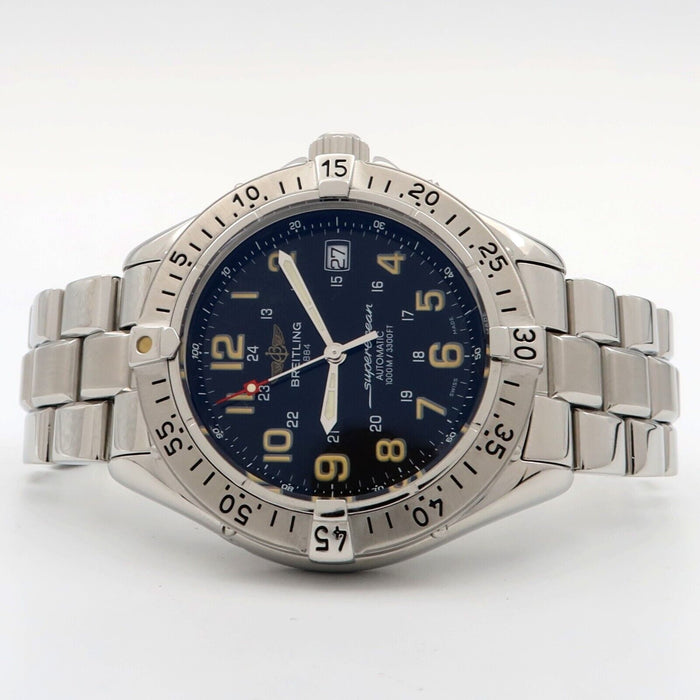 Breitling Superocean Automatic Black Arabic Dial Stainless Steel 41MM A17040
