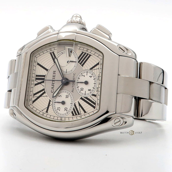 Cartier Roadster Chronograph Silver Dial XL Automatic Stainless Steel W62019X6