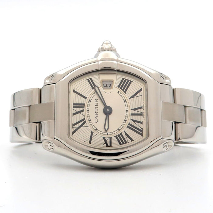 Cartier Roadster Watch Ladies Stainless Steel Quartz Silver Dial W62016V3