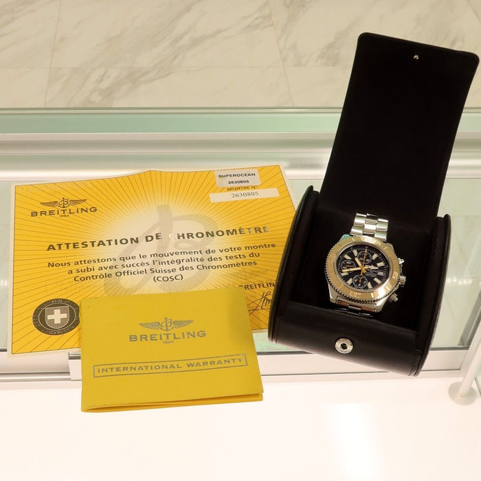 Breitling Superocean Chronometre 18K Rose Gold & Steel Black Dial 500M C13341