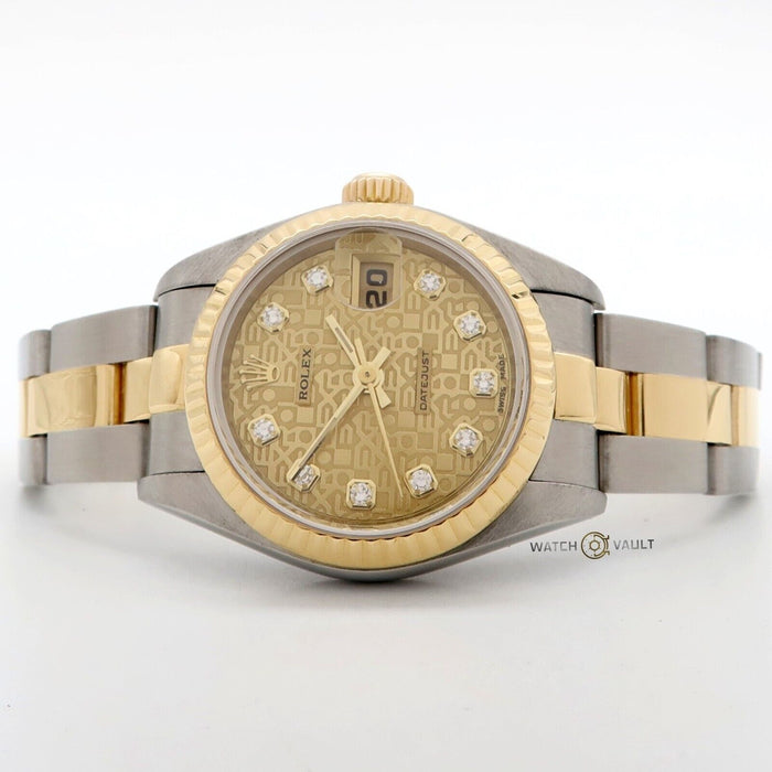 Rolex Lady-Datejust 26MM 18K Yellow Gold & Steel Diamond Dial Oyster 79173