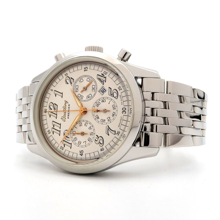 Breitling Navitimer Premier Chronograph Silver Dial Stainless Steel 38MM A42035