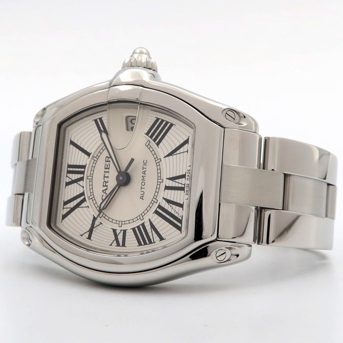 Cartier Roadster Large Silver Roman Dial Automatic 38MM Stainless Steel W62025V3