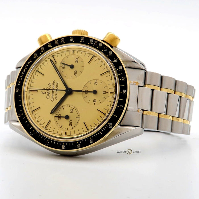 Omega Speedmaster Reduced 18k Yellow Gold & Steel Chronograph Gold Dial 3310.10