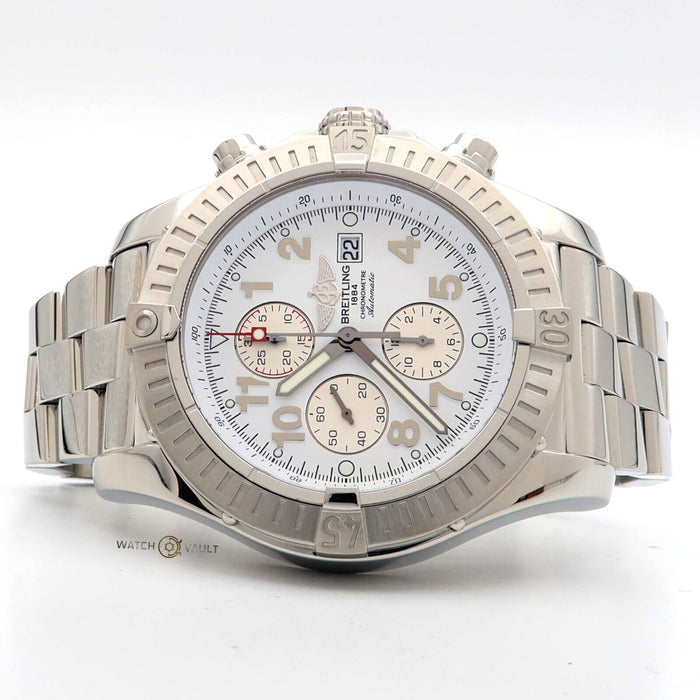 Breitling Super Avenger White Dial Chronograph 48MM Steel Automatic A13370