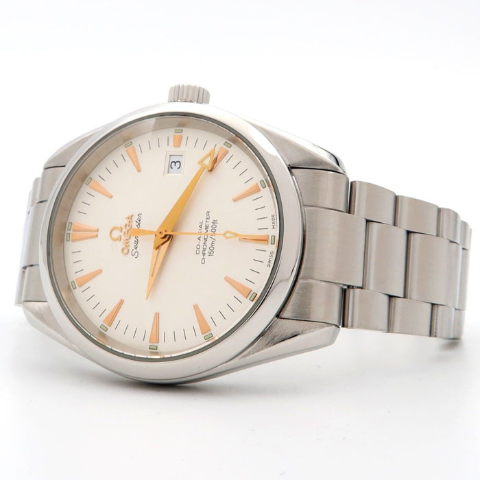 Omega Seamaster Aqua Terra White Dial Rose Hands Co-Axial W/Papers 2503.34.00