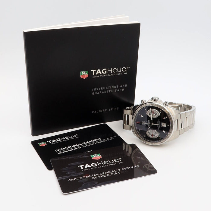 TAG Heuer Grand Carrera Chronograph Black Dial 43MM Steel Automatic CAV511A