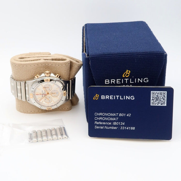 Breitling Chronomat B01 42 Silver Dial 18K Rose Gold & Steel Automatic IB0134