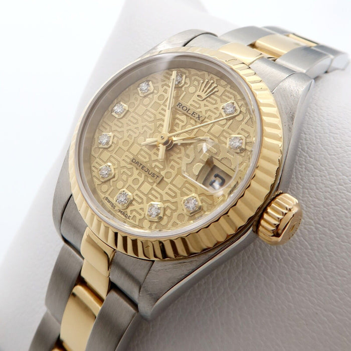 Rolex Lady-Datejust 26MM 18K Yellow Gold & Steel Diamond Dial Oyster 79173