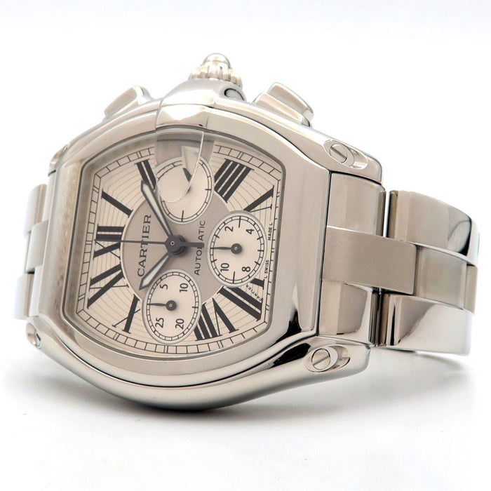 Cartier Roadster XL Chronograph Silver Dial Stainless Steel Automatic W62019X6