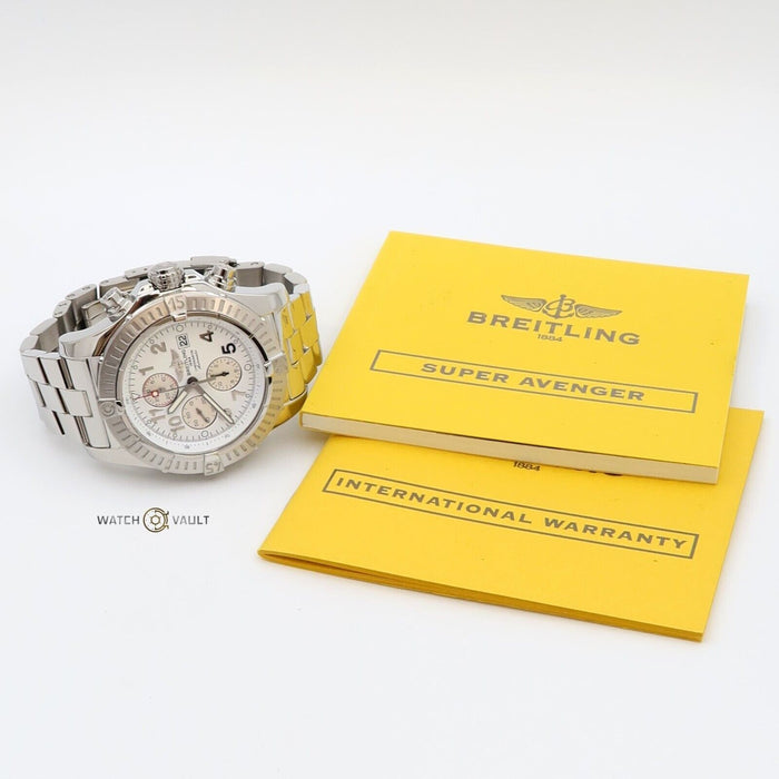 Breitling Super Avenger White Dial Chronograph 48MM Steel Automatic A13370