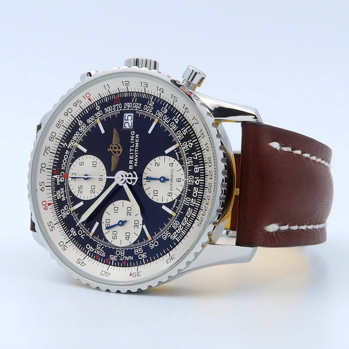 Breitling Old Navitimer Black Dial Stainless Steel Automatic Chronograph A13022