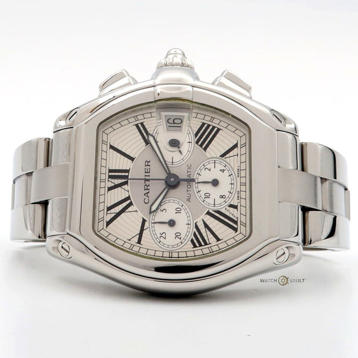 Cartier Roadster Chronograph Silver Dial XL Automatic Stainless Steel W62019X6
