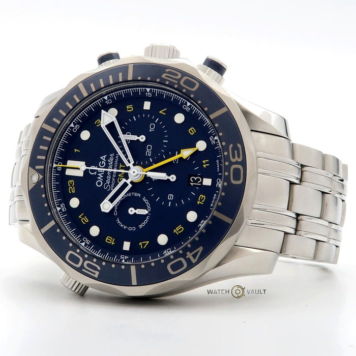 Omega Seamaster GMT Chronograph Diver Blue Dial 44MM Steel 212.30.44.52.03.001