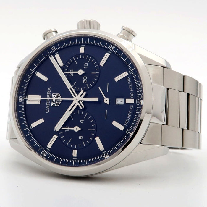 TAG Heuer Carrera Calibre Heuer 02 Blue Dial Chronograph 42MM Automatic CBN2011