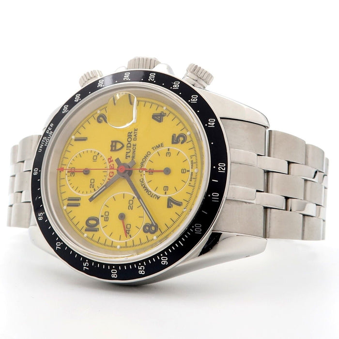 Tudor Prince Date Tiger Woods Yellow Dial Stainless Steel Chronograph 79260P