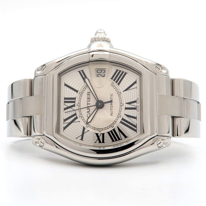 Cartier Roadster Large Silver Roman Dial Automatic 38MM Stainless Steel W62025V3