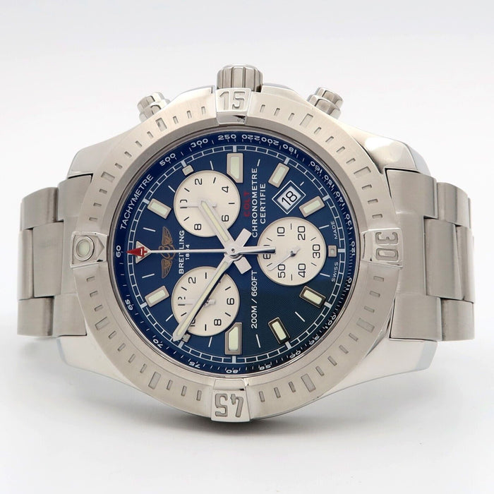 Breitling Colt Chronograph Blue Dial Quartz 44MM Stainless Steel Date A73388