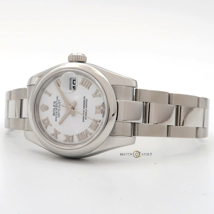 Rolex Lady-Datejust 26MM White Roman Numeral Dial Oyster Bracelet Steel 179160