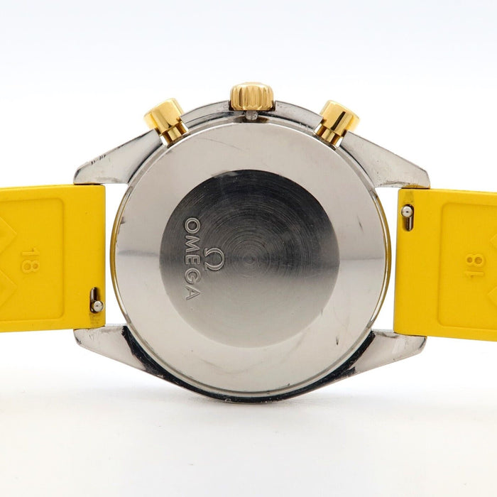Omega Speedmaster Reduced White Dial Chronograph 18K Gold & Steel 39MM 175.0032