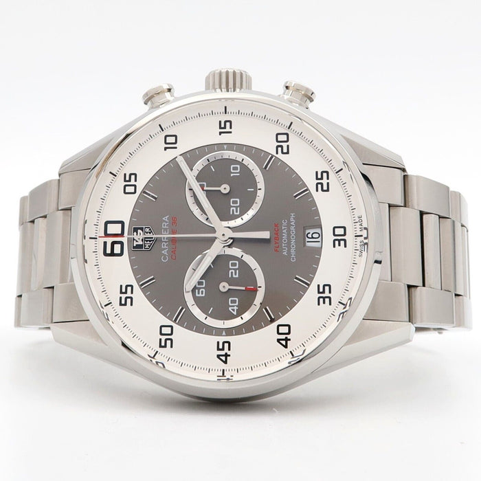 TAG Heuer Calibre 36 Carrera Flyback Chronograph Grey/White Dial 43MM CAR2B11