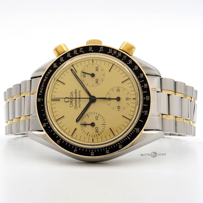 Omega Speedmaster Reduced 18k Yellow Gold & Steel Chronograph Gold Dial 3310.10