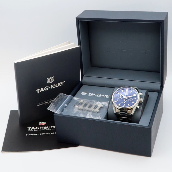 TAG Heuer Carrera Calibre Heuer 02 Blue Dial Chronograph 42MM Automatic CBN2011