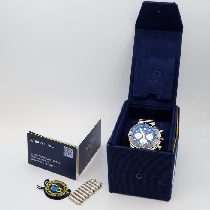 Breitling Super Chronomat B01 44 Chronograph Black Dial 44mm Bullet AB0136