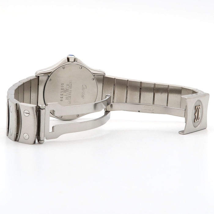 Cartier Santos Cougar Quartz Mid Size 30MM Stainless Steel White Dial W20027K1