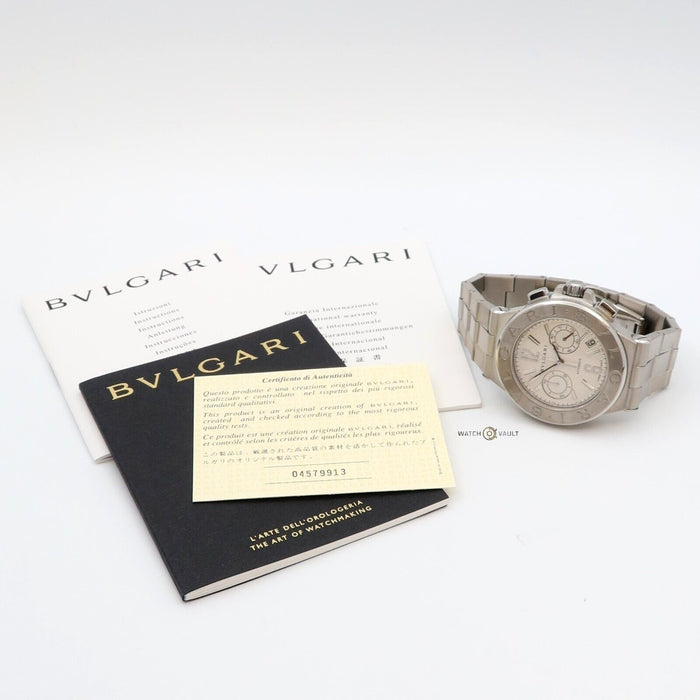 Bulgari Diagono Silver Dial Chronograph Stainless Steel 40MM Automatic DG40SCH